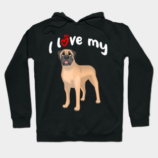 I Love My Bullmastiff Dog Hoodie